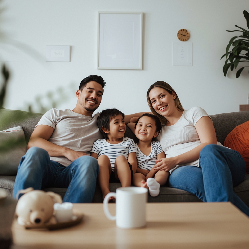 Happy NYC family protected by Global Green eco-friendly pest control botanical treatments