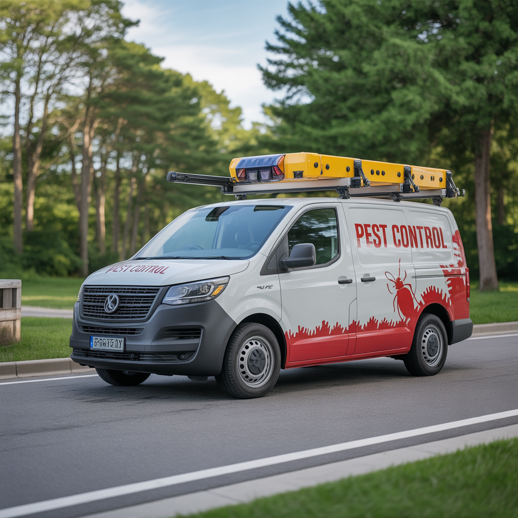 Global Green eco-friendly pest control van providing same-day sustainable service in NYC